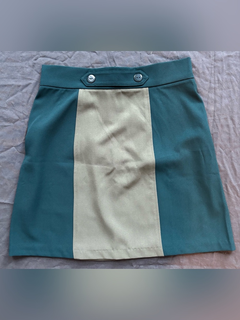 Urban Outfitters Colorblock Mini Skirt - Teal and Gray/Taupe